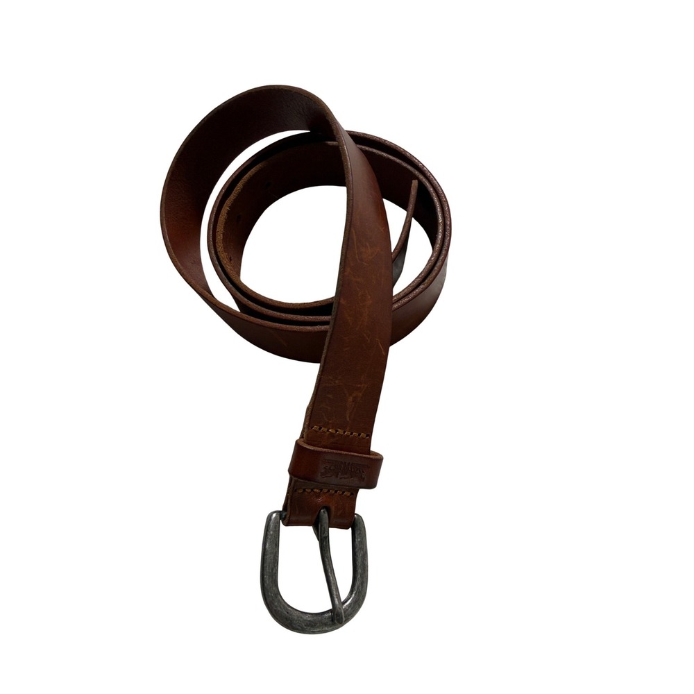 Levi's Leather Belt Mens Sz 40 Brown Full Grain Bovine Leather Horseshoe Buckle